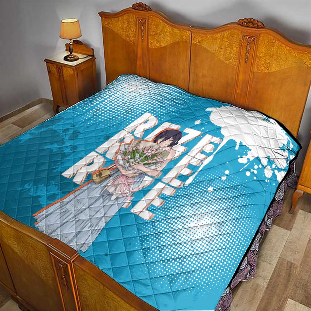 Reze Chainsaw Man Aesthetic Quilt Soft Anime Grunge Style with Flowers