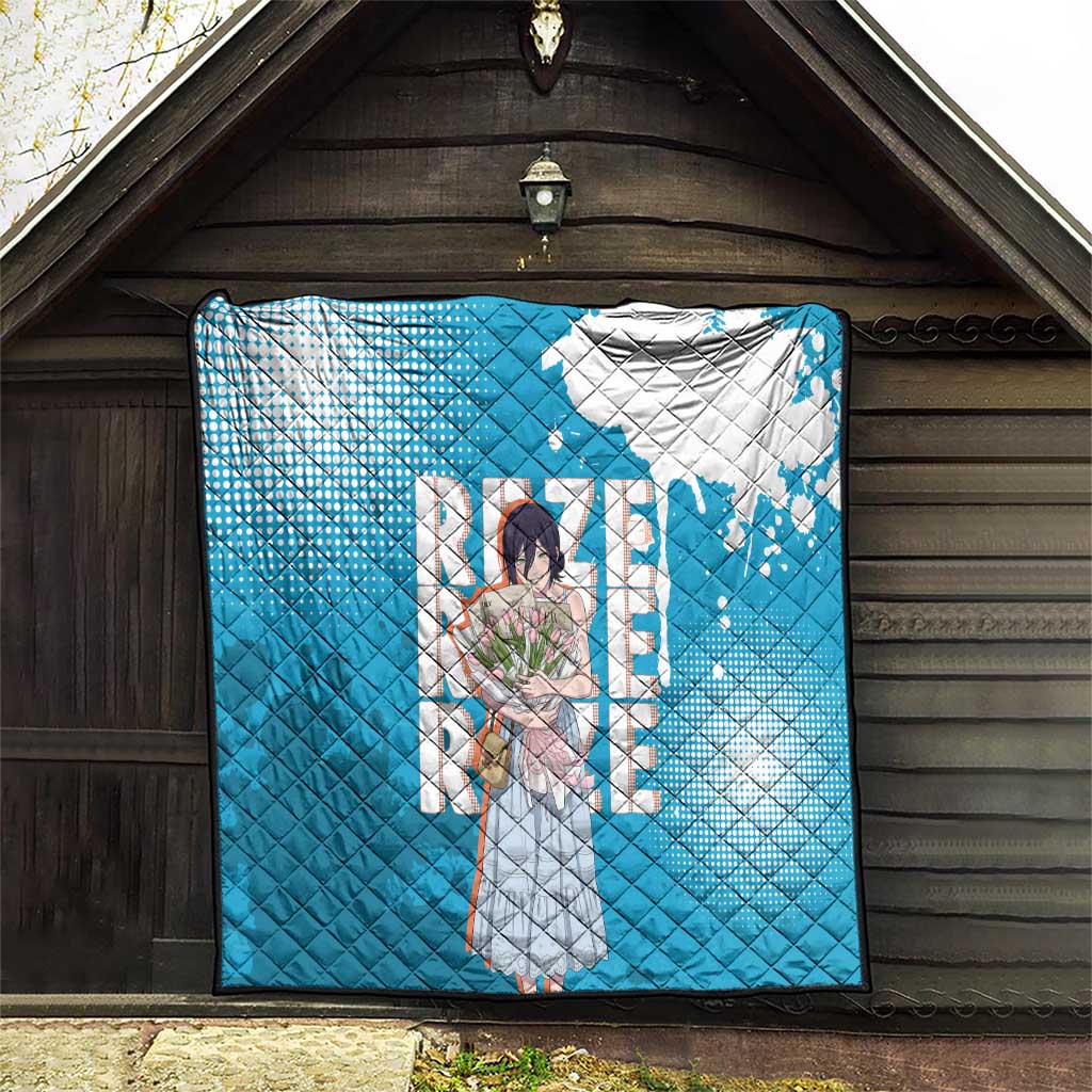 Reze Chainsaw Man Aesthetic Quilt Soft Anime Grunge Style with Flowers