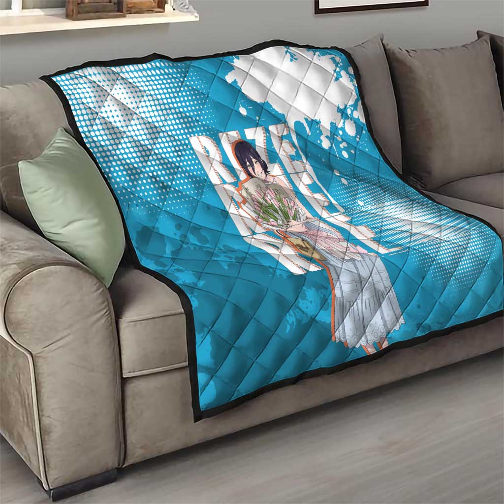 Reze Chainsaw Man Aesthetic Quilt Soft Anime Grunge Style with Flowers