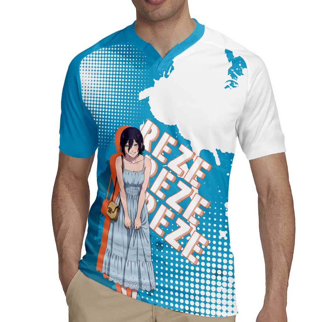 Reze Chainsaw Man Aesthetic Rugby Jersey Soft Anime Grunge Style with Flowers