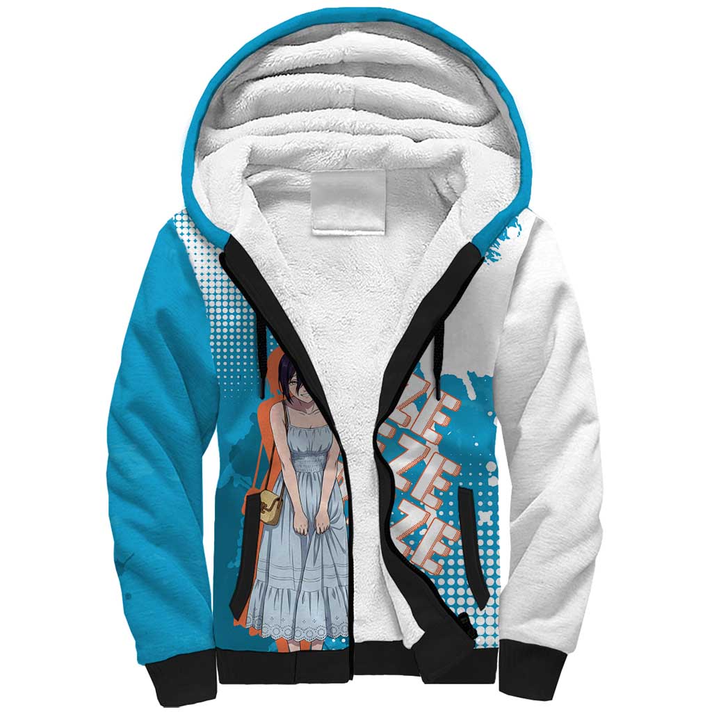 Reze Chainsaw Man Aesthetic Sherpa Hoodie Soft Anime Grunge Style with Flowers