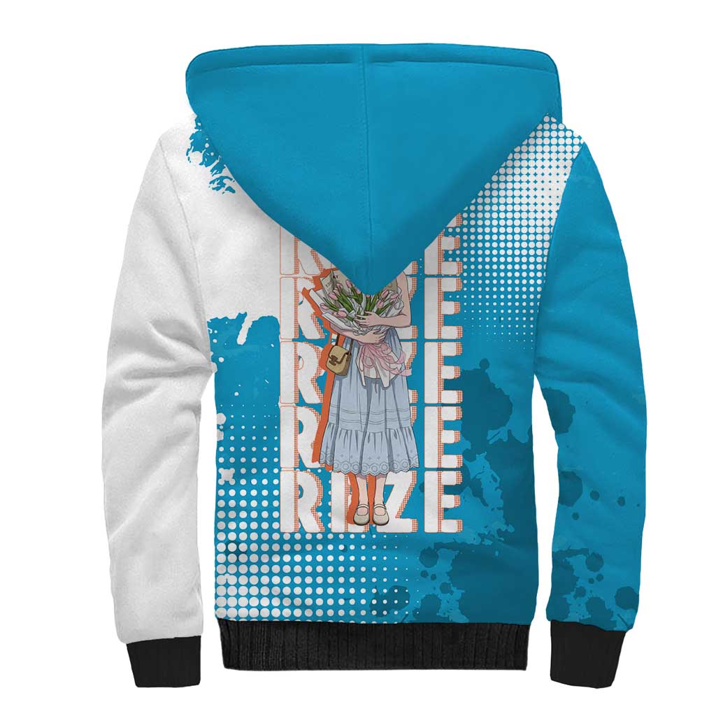 Reze Chainsaw Man Aesthetic Sherpa Hoodie Soft Anime Grunge Style with Flowers