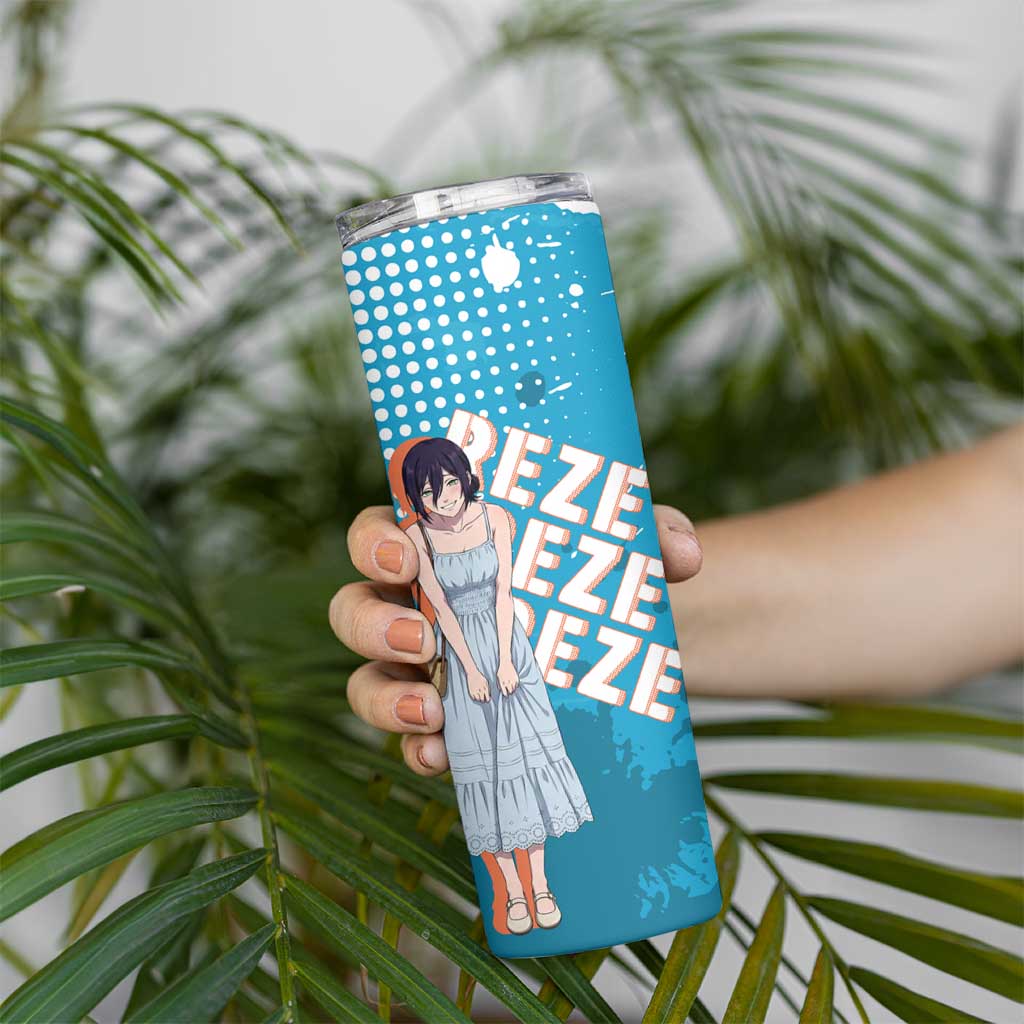 Reze Chainsaw Man Aesthetic Skinny Tumbler Soft Anime Grunge Style with Flowers