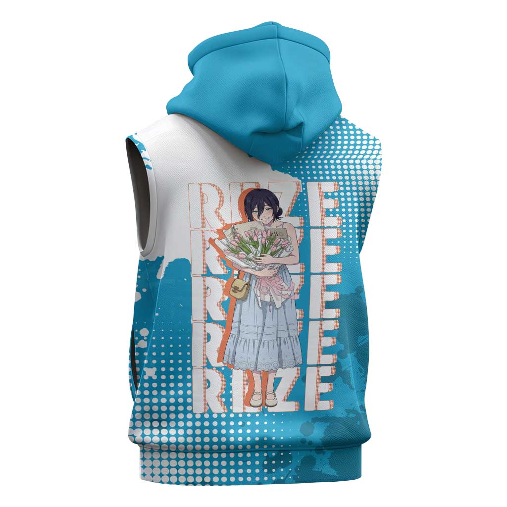 Reze Chainsaw Man Aesthetic Sleeveless Hoodie Soft Anime Grunge Style with Flowers