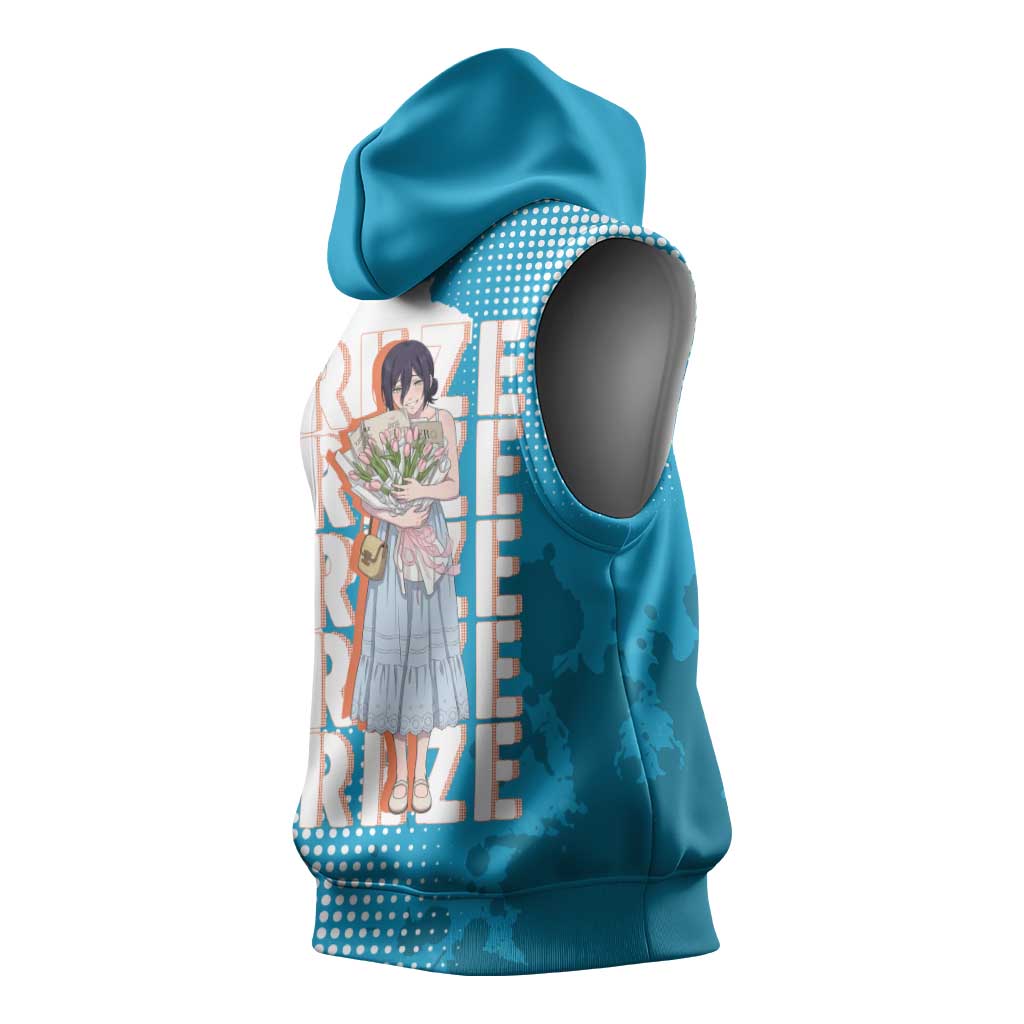 Reze Chainsaw Man Aesthetic Sleeveless Hoodie Soft Anime Grunge Style with Flowers