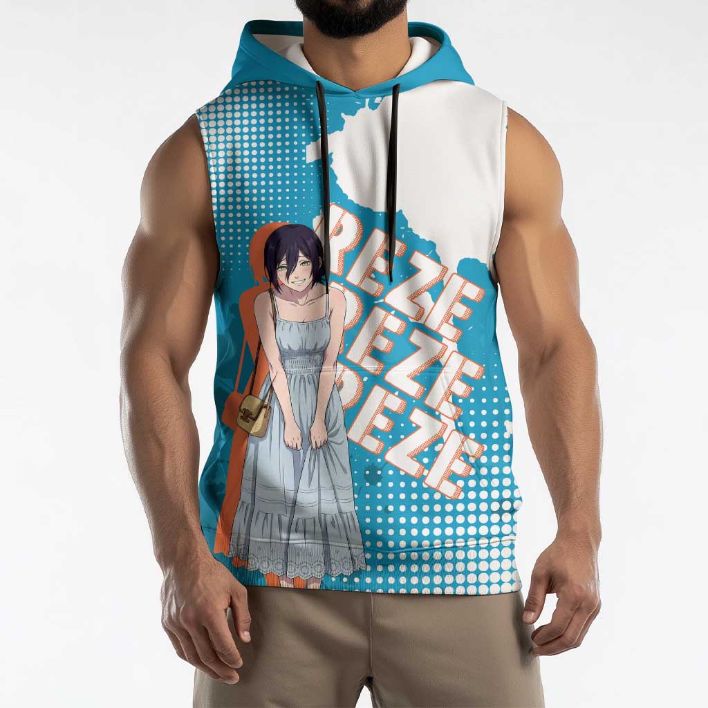 Reze Chainsaw Man Aesthetic Sleeveless Hoodie Soft Anime Grunge Style with Flowers
