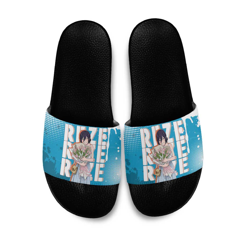 Reze Chainsaw Man Aesthetic Slide Sandals Soft Anime Grunge Style with Flowers