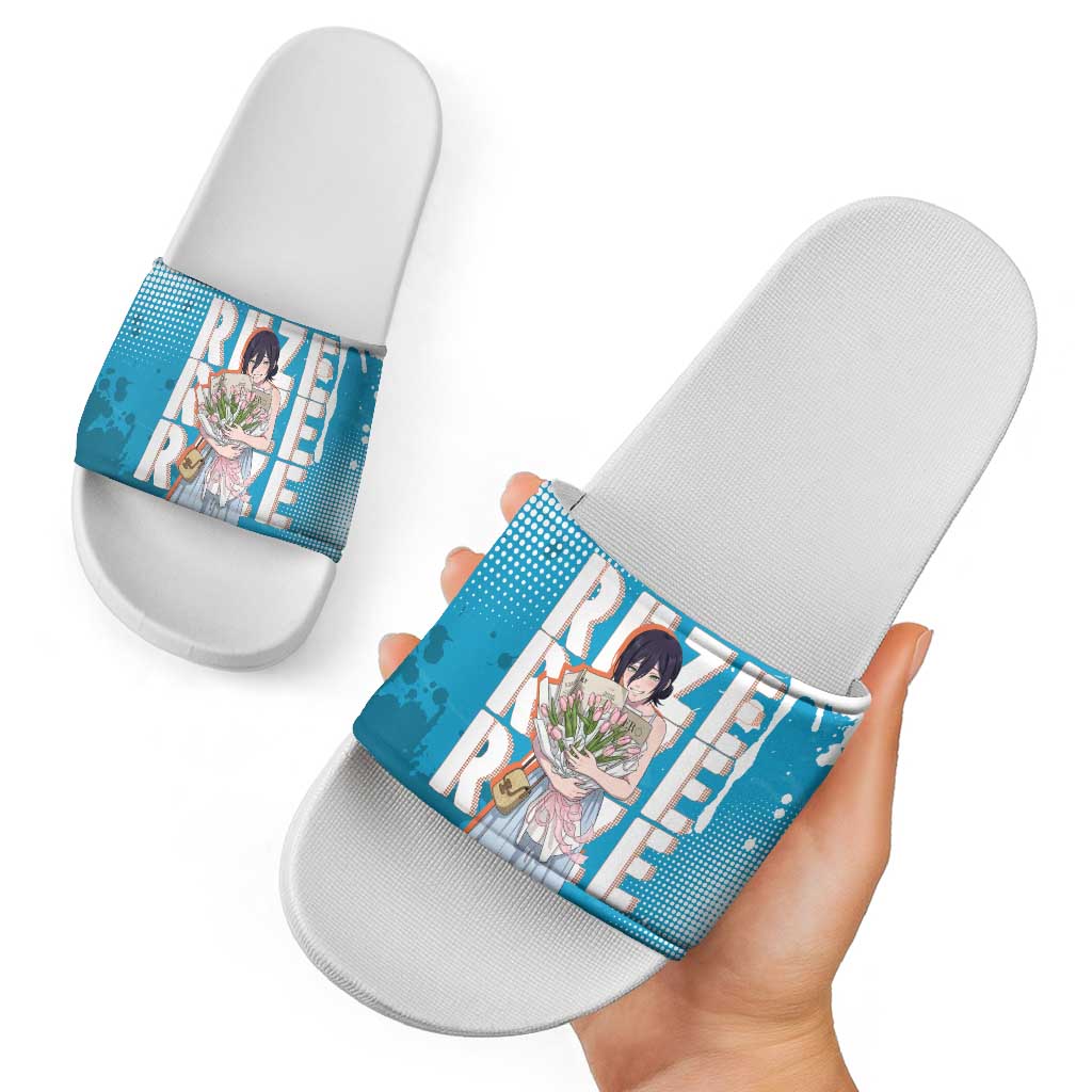 Reze Chainsaw Man Aesthetic Slide Sandals Soft Anime Grunge Style with Flowers