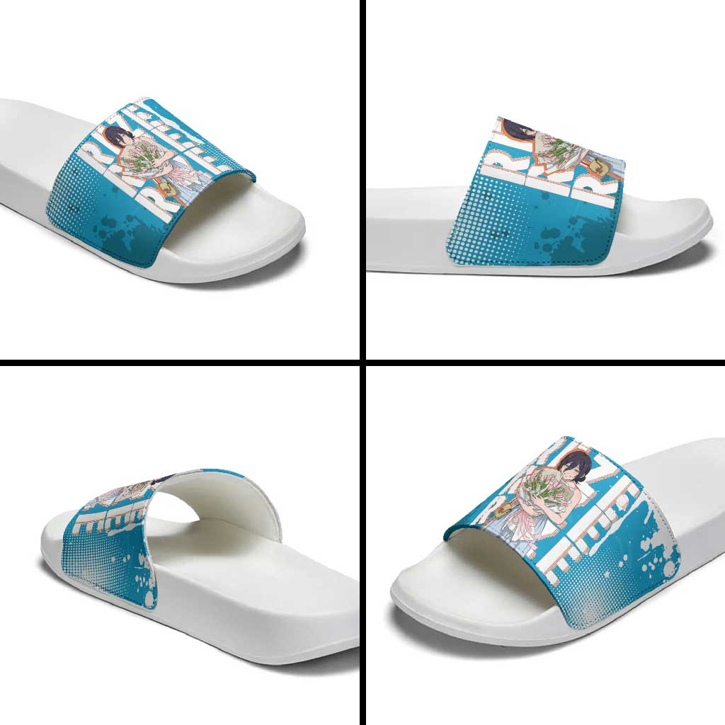 Reze Chainsaw Man Aesthetic Slide Sandals Soft Anime Grunge Style with Flowers