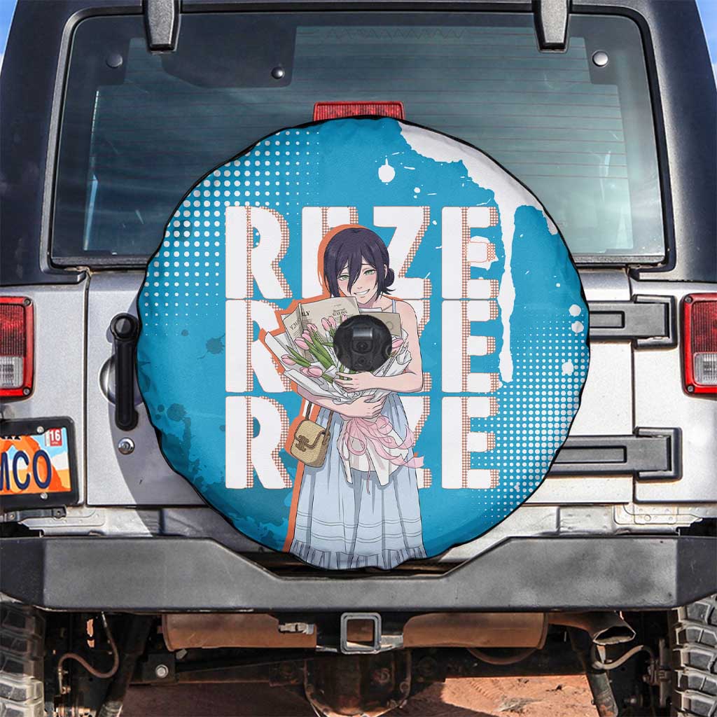 Reze Chainsaw Man Aesthetic Spare Tire Cover Soft Anime Grunge Style with Flowers