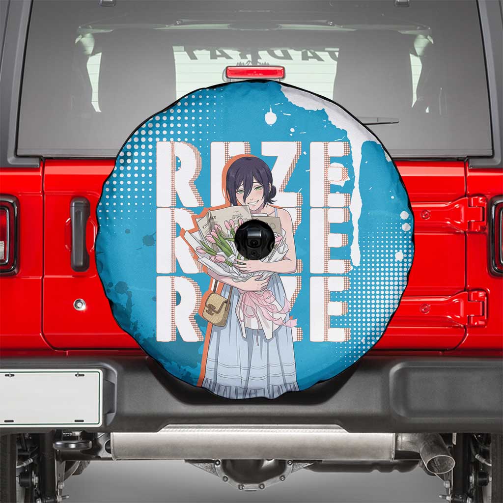 Reze Chainsaw Man Aesthetic Spare Tire Cover Soft Anime Grunge Style with Flowers