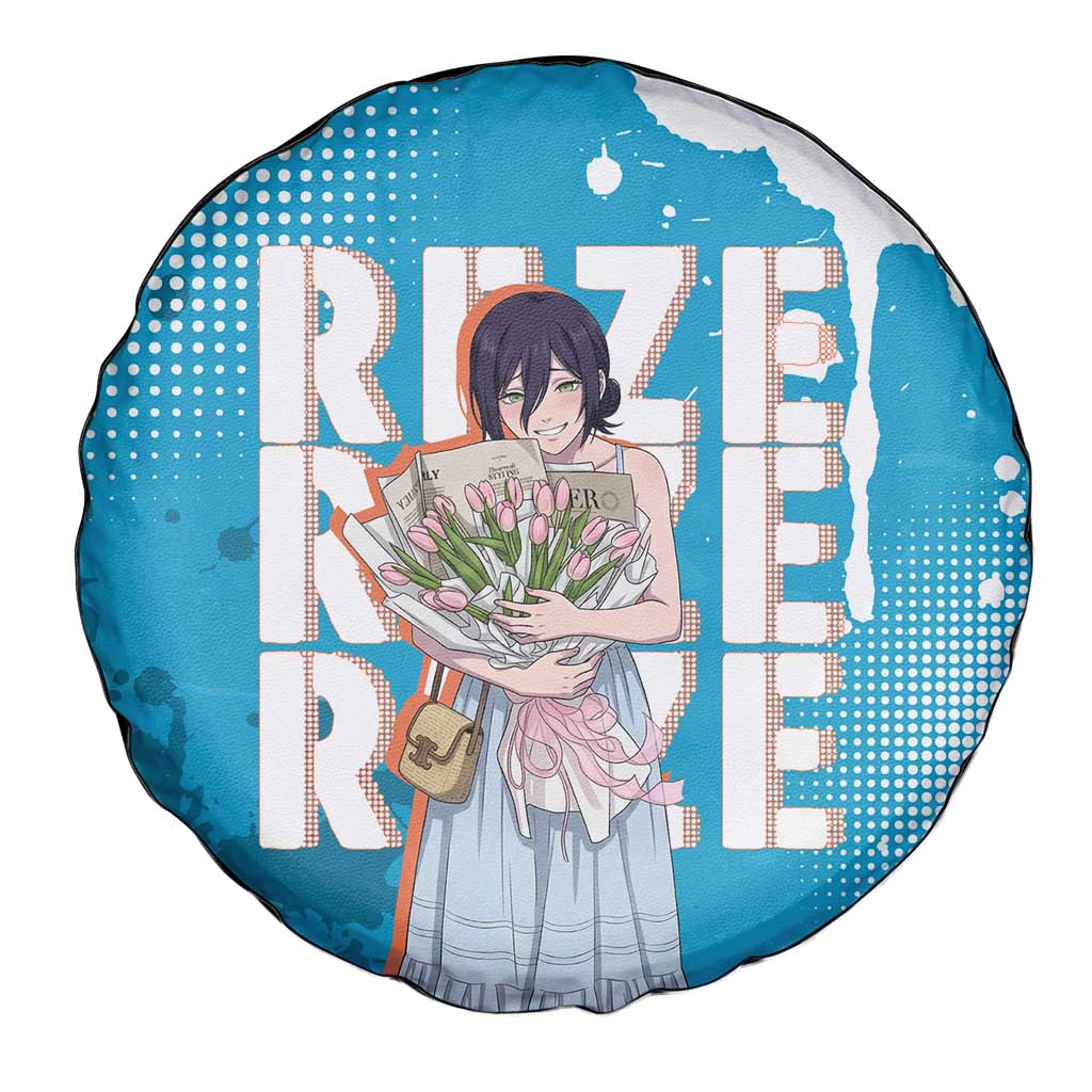 Reze Chainsaw Man Aesthetic Spare Tire Cover Soft Anime Grunge Style with Flowers