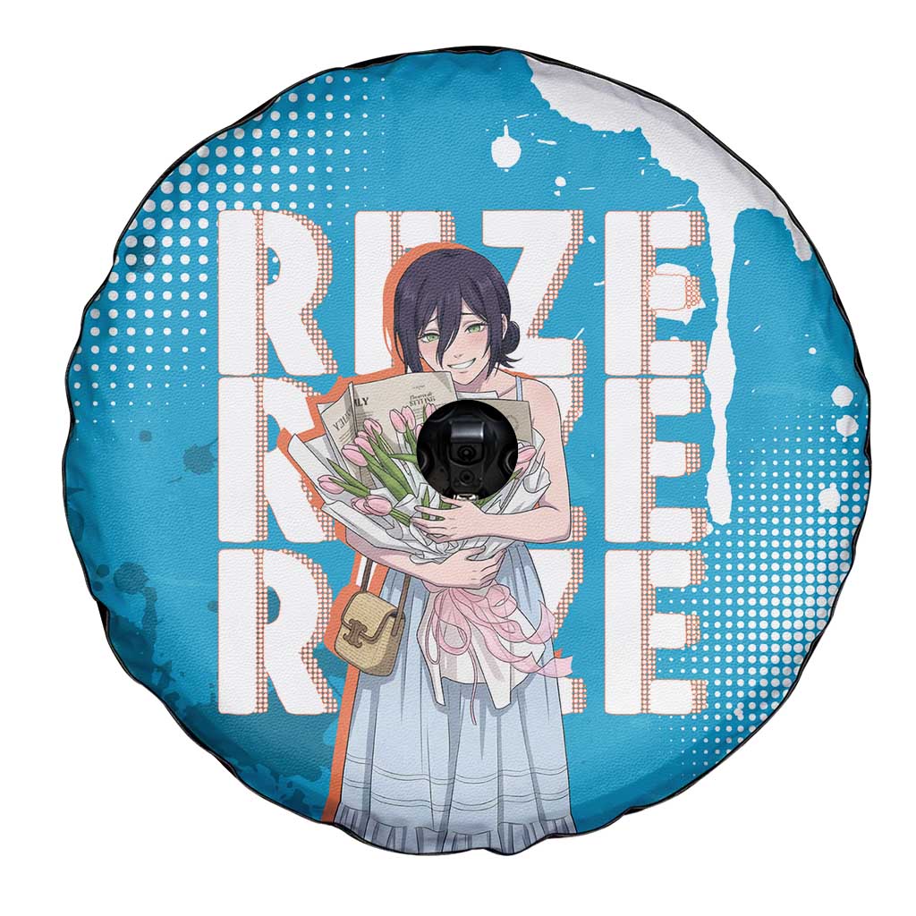 Reze Chainsaw Man Aesthetic Spare Tire Cover Soft Anime Grunge Style with Flowers