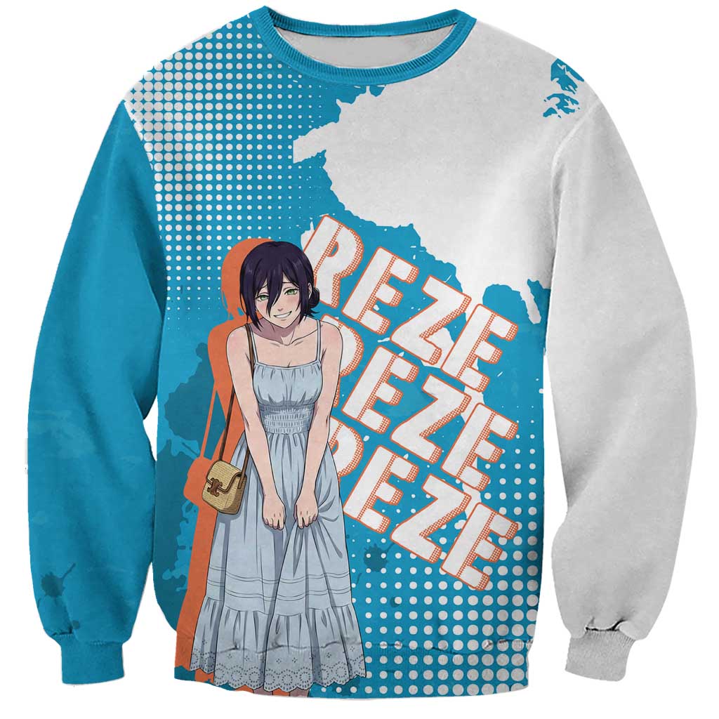 Reze Chainsaw Man Aesthetic Sweatshirt Soft Anime Grunge Style with Flowers