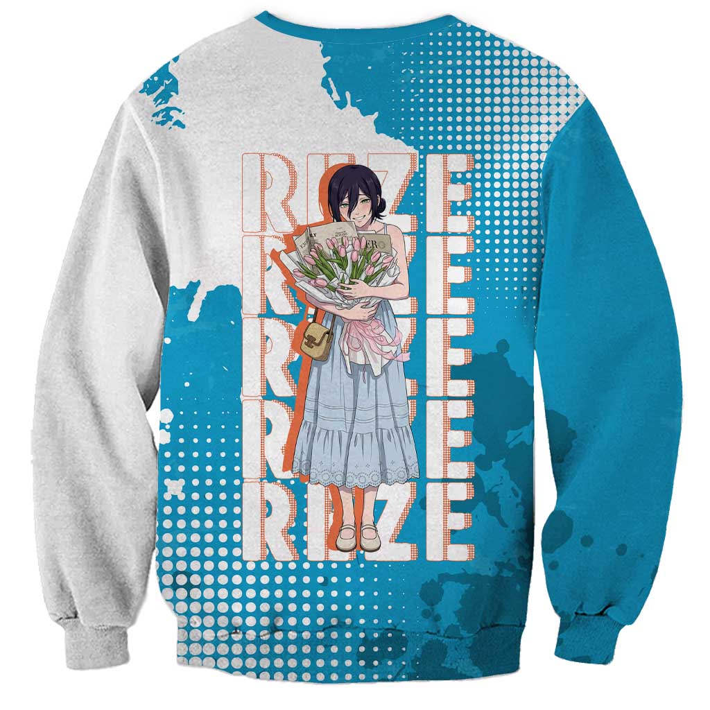 Reze Chainsaw Man Aesthetic Sweatshirt Soft Anime Grunge Style with Flowers