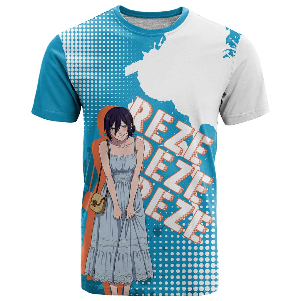 Reze Chainsaw Man Aesthetic T Shirt Soft Anime Grunge Style with Flowers