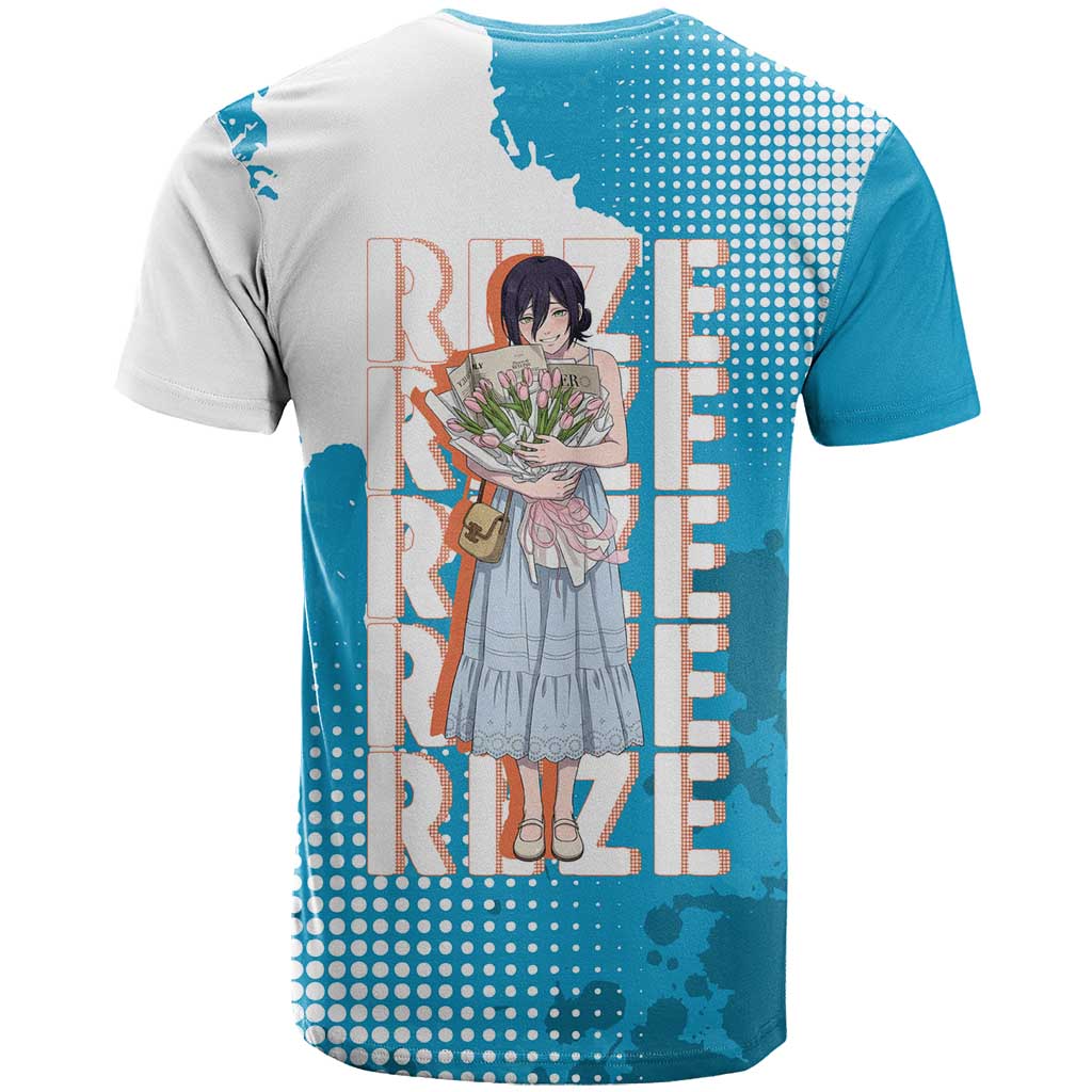 Reze Chainsaw Man Aesthetic T Shirt Soft Anime Grunge Style with Flowers