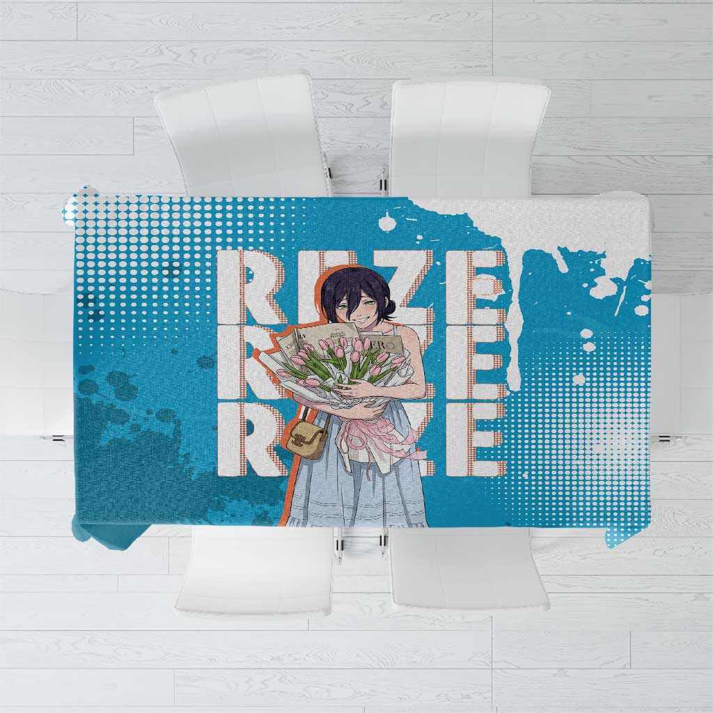 Reze Chainsaw Man Aesthetic Tablecloth Soft Anime Grunge Style with Flowers