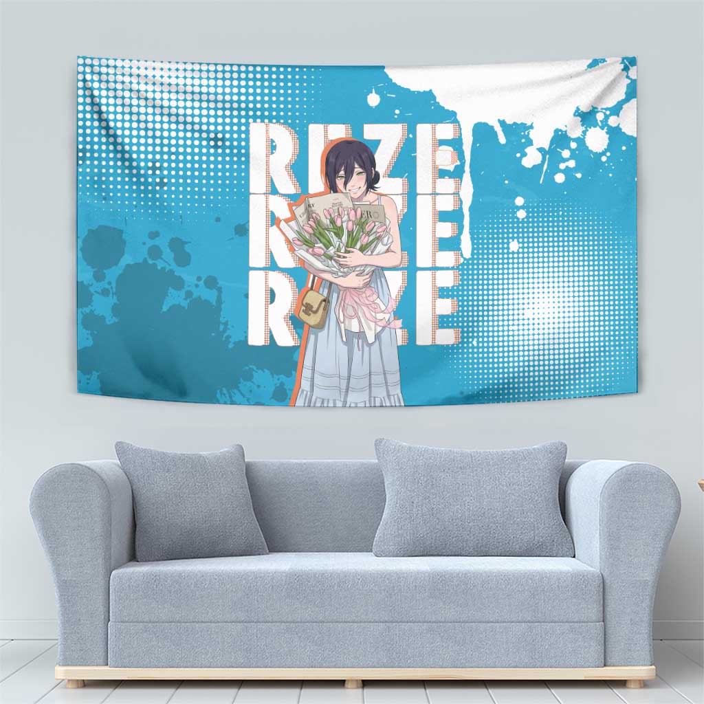 Reze Chainsaw Man Aesthetic Tapestry Soft Anime Grunge Style with Flowers