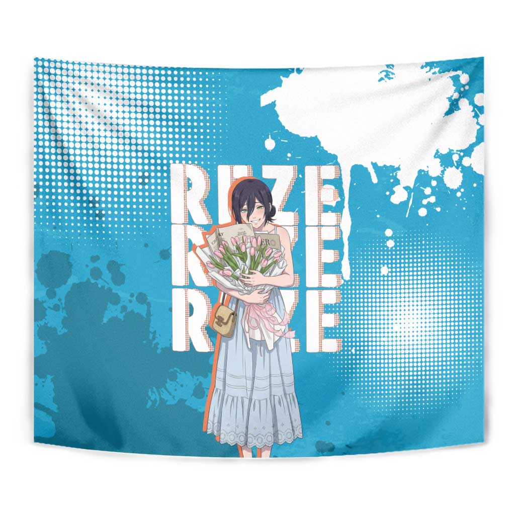 Reze Chainsaw Man Aesthetic Tapestry Soft Anime Grunge Style with Flowers