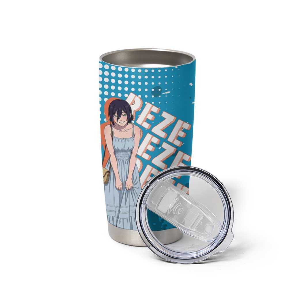 Reze Chainsaw Man Aesthetic Tumbler Cup Soft Anime Grunge Style with Flowers