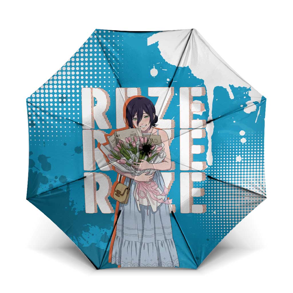 Reze Chainsaw Man Aesthetic Umbrella Soft Anime Grunge Style with Flowers