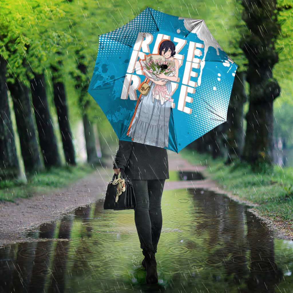 Reze Chainsaw Man Aesthetic Umbrella Soft Anime Grunge Style with Flowers