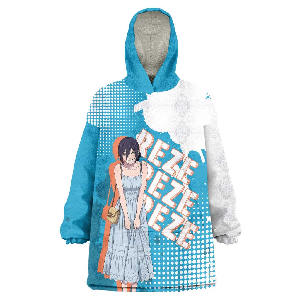 Reze Chainsaw Man Aesthetic Wearable Blanket Hoodie Soft Anime Grunge Style with Flowers