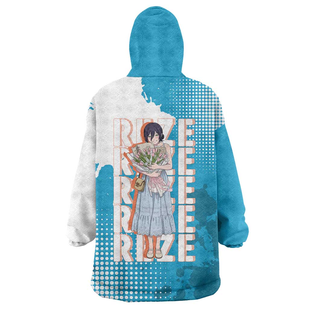 Reze Chainsaw Man Aesthetic Wearable Blanket Hoodie Soft Anime Grunge Style with Flowers