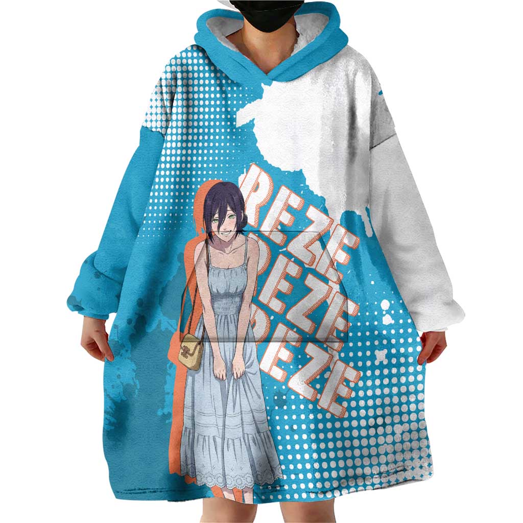Reze Chainsaw Man Aesthetic Wearable Blanket Hoodie Soft Anime Grunge Style with Flowers
