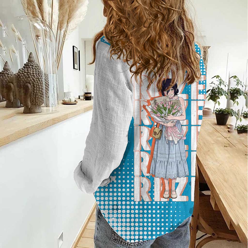 Reze Chainsaw Man Aesthetic Women Casual Shirt Soft Anime Grunge Style with Flowers