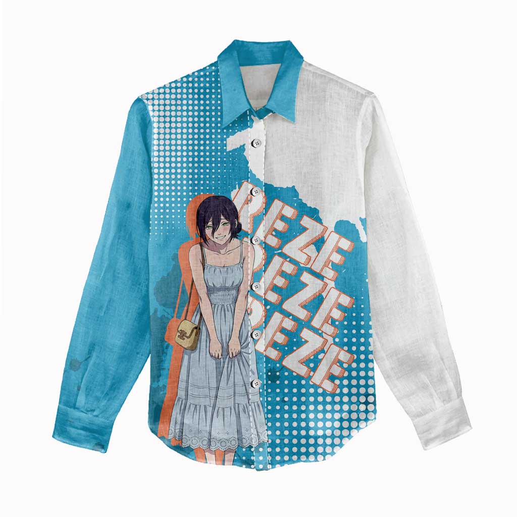 Reze Chainsaw Man Aesthetic Women Casual Shirt Soft Anime Grunge Style with Flowers