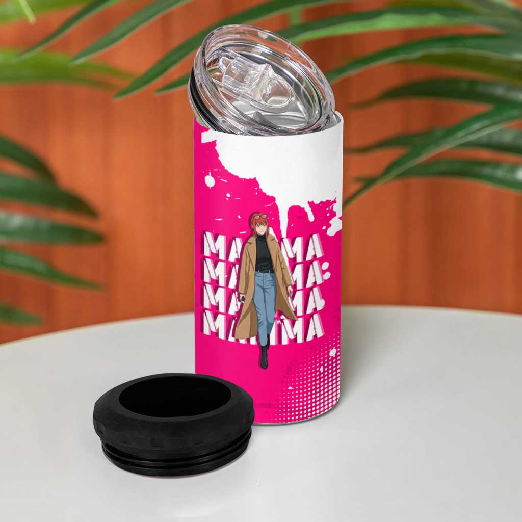 Makima Chainsaw Man Street Style 4 in 1 Can Cooler Tumbler Bold Anime Grunge Aesthetic in Hot Pink