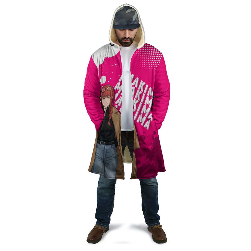 Makima Chainsaw Man Street Style Cloak Bold Anime Grunge Aesthetic in Hot Pink