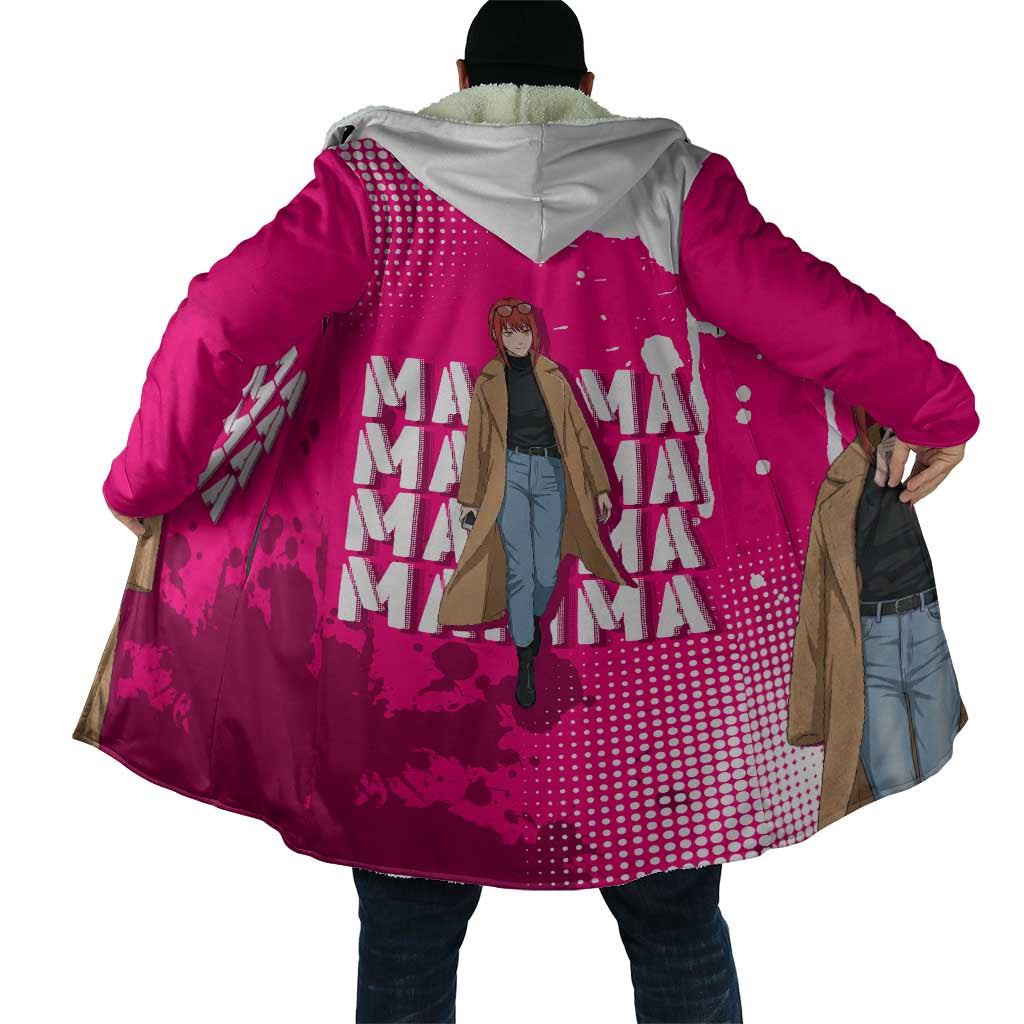 Makima Chainsaw Man Street Style Cloak Bold Anime Grunge Aesthetic in Hot Pink