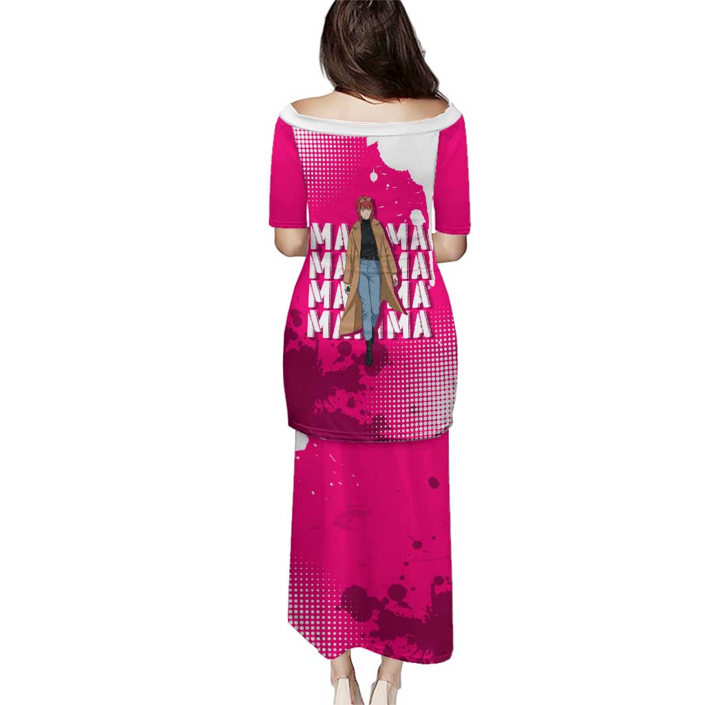 Makima Chainsaw Man Street Style Family Matching Puletasi and Hawaiian Shirt Bold Anime Grunge Aesthetic in Hot Pink