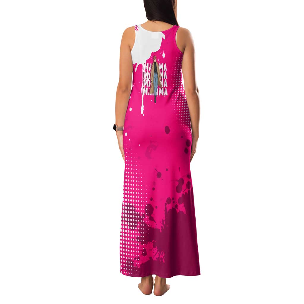 Makima Chainsaw Man Street Style Family Matching Tank Maxi Dress and Hawaiian Shirt Bold Anime Grunge Aesthetic in Hot Pink