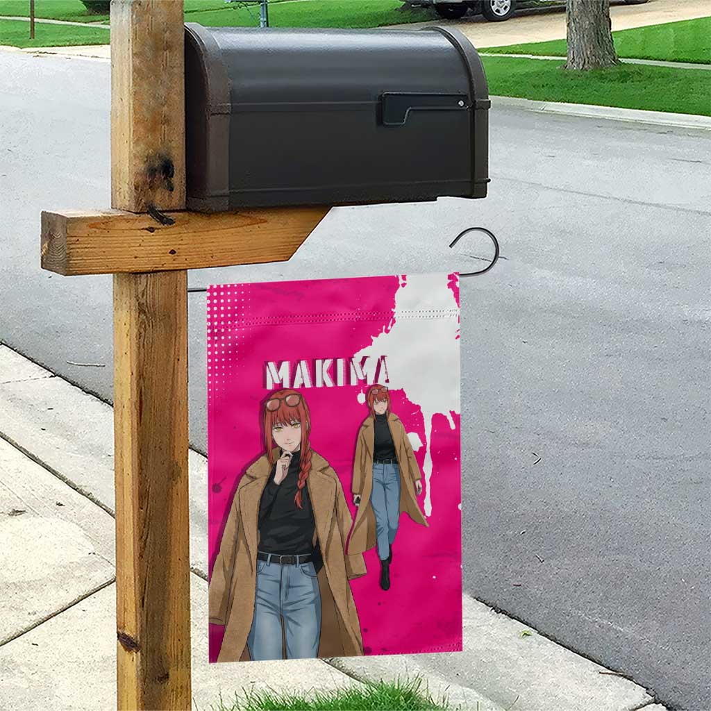 Makima Chainsaw Man Street Style Garden Flag Bold Anime Grunge Aesthetic in Hot Pink