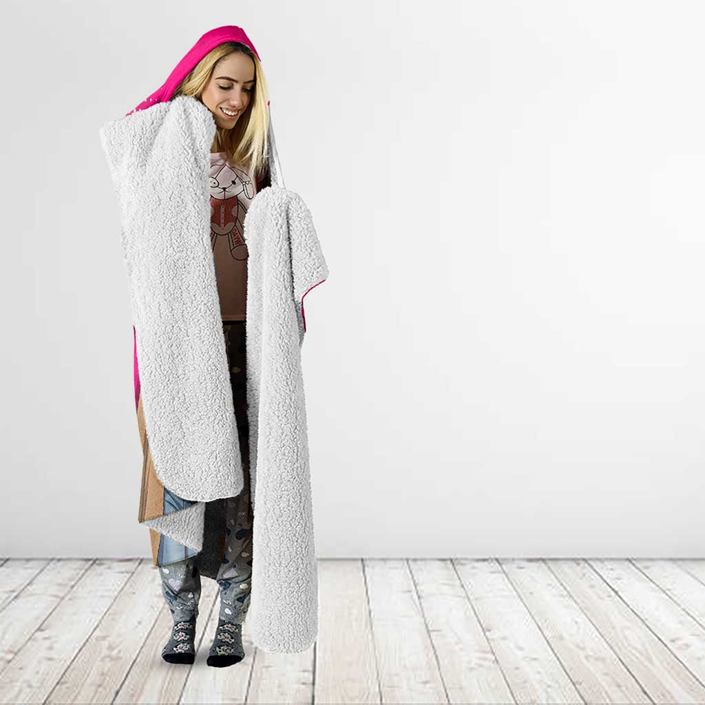 Makima Chainsaw Man Street Style Hooded Blanket Bold Anime Grunge Aesthetic in Hot Pink
