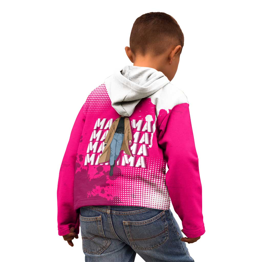 Makima Chainsaw Man Street Style Kid Hoodie Bold Anime Grunge Aesthetic in Hot Pink