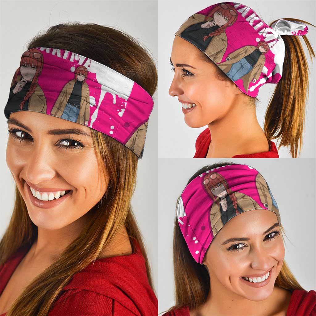 Makima Chainsaw Man Street Style Neck Gaiter Bold Anime Grunge Aesthetic in Hot Pink