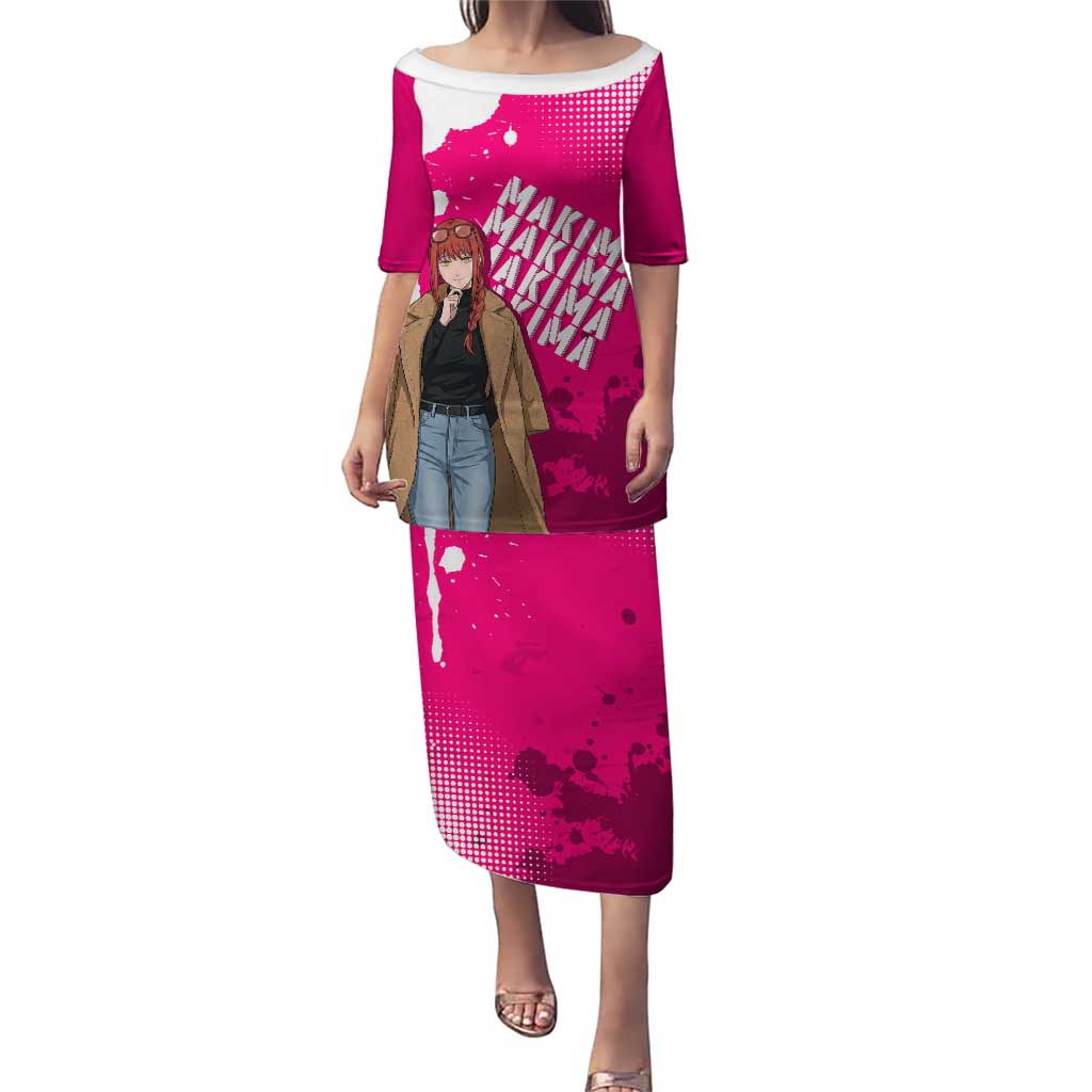 Makima Chainsaw Man Street Style Puletasi Bold Anime Grunge Aesthetic in Hot Pink