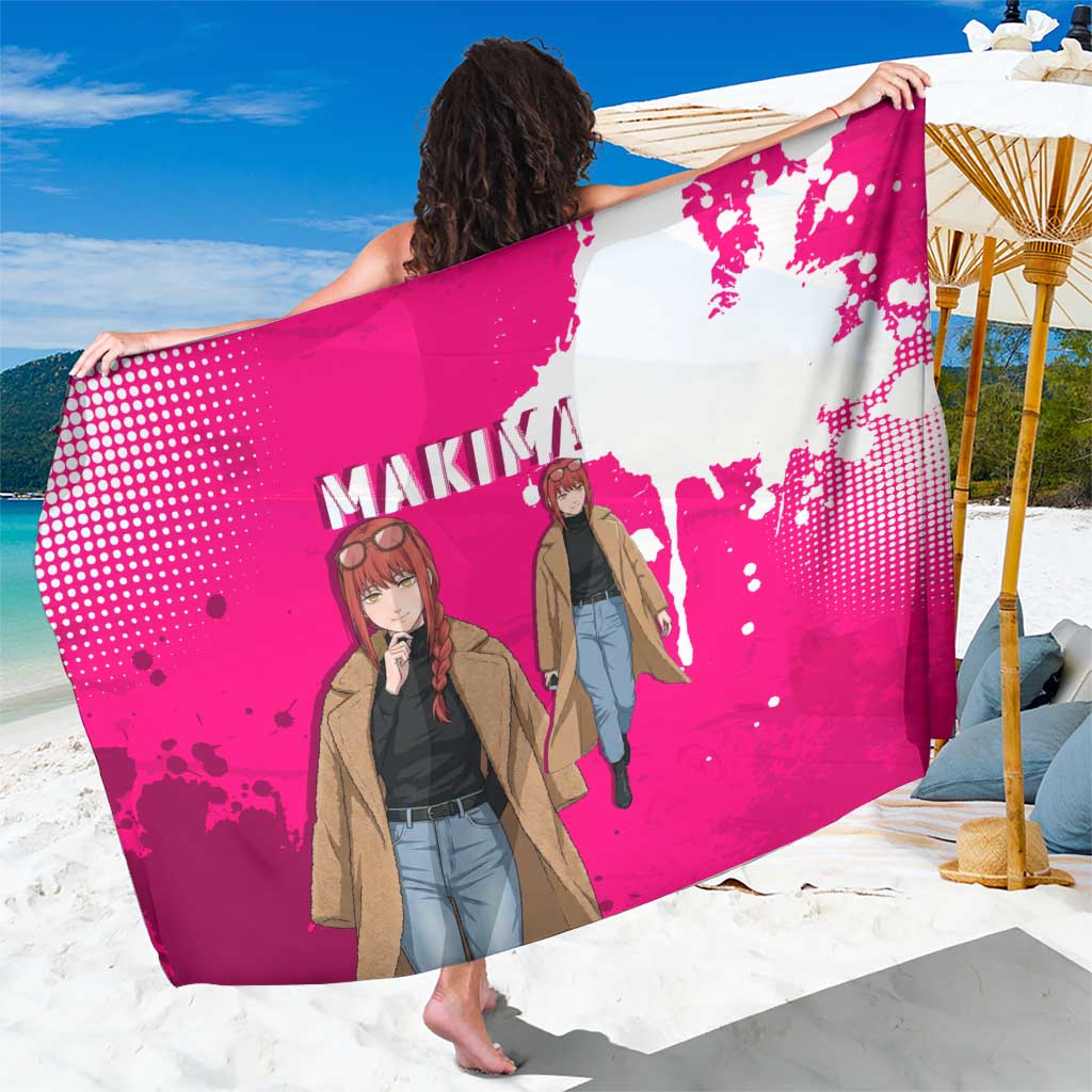 Makima Chainsaw Man Street Style Sarong Bold Anime Grunge Aesthetic in Hot Pink