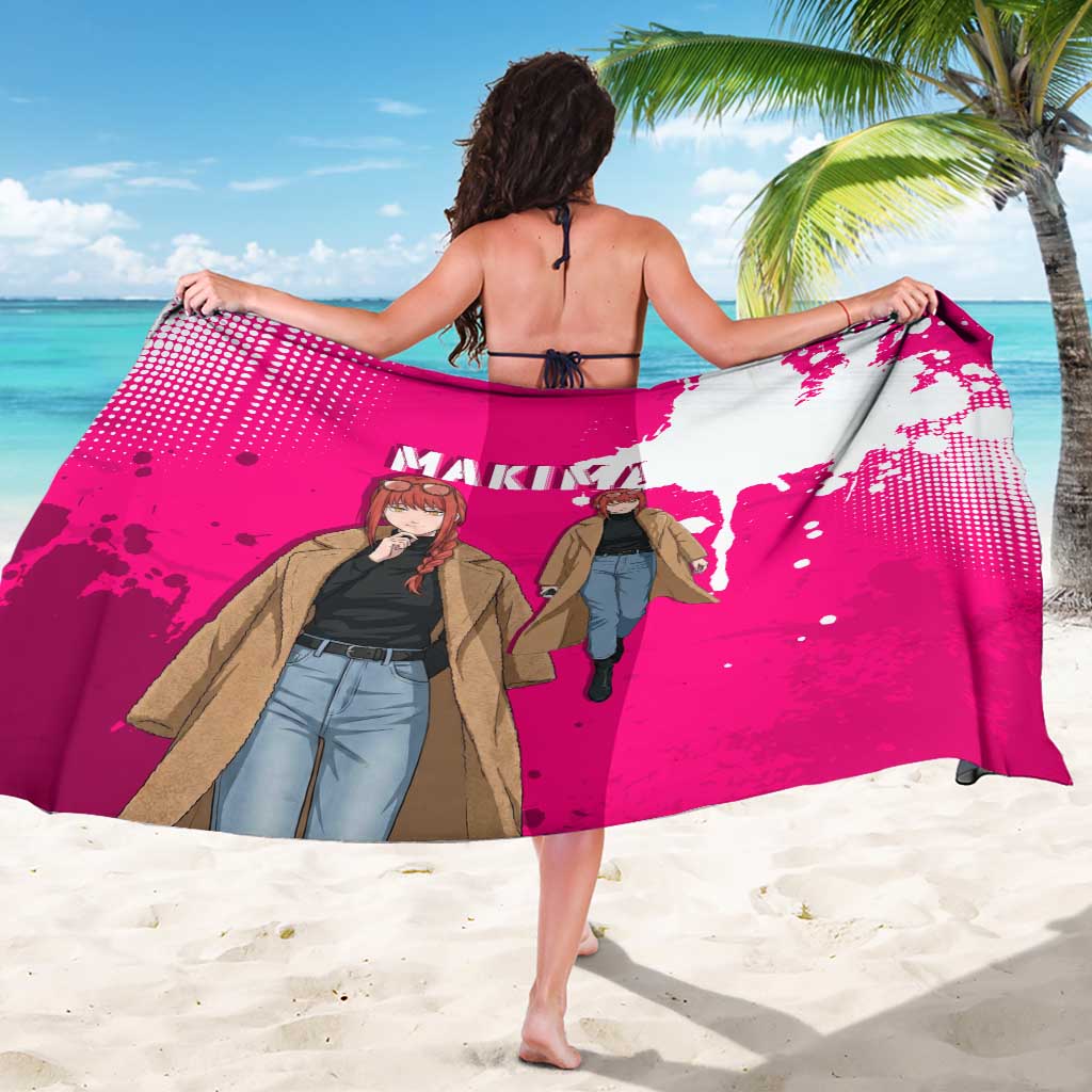 Makima Chainsaw Man Street Style Sarong Bold Anime Grunge Aesthetic in Hot Pink