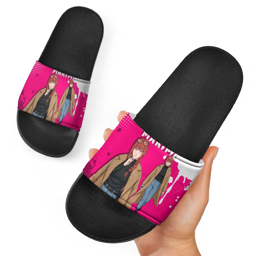 Makima Chainsaw Man Street Style Slide Sandals Bold Anime Grunge Aesthetic in Hot Pink