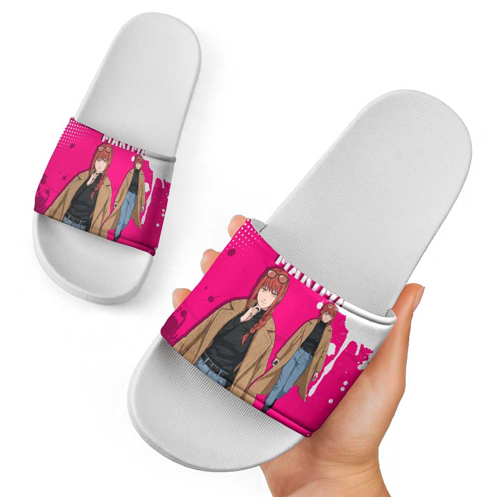 Makima Chainsaw Man Street Style Slide Sandals Bold Anime Grunge Aesthetic in Hot Pink