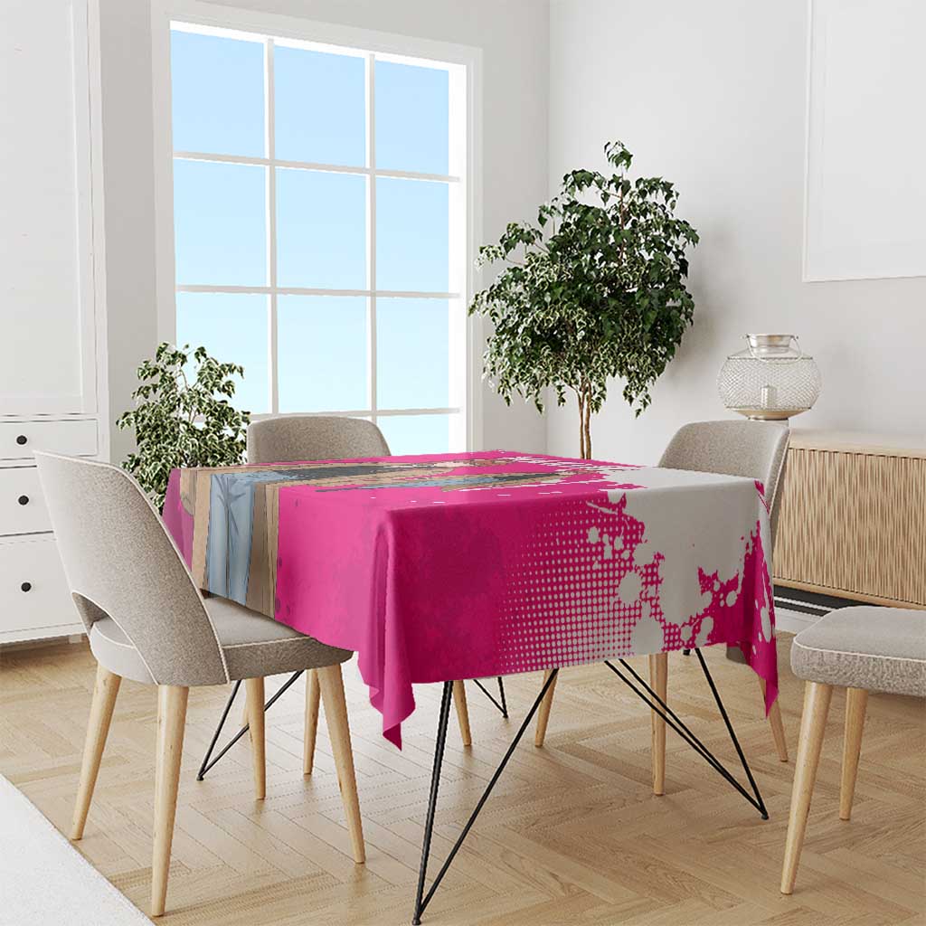 Makima Chainsaw Man Street Style Tablecloth Bold Anime Grunge Aesthetic in Hot Pink