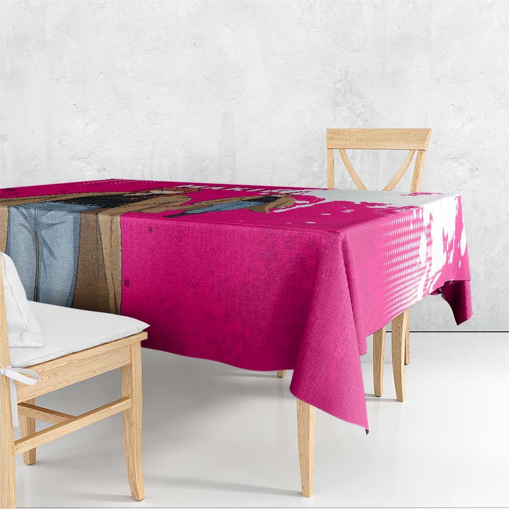 Makima Chainsaw Man Street Style Tablecloth Bold Anime Grunge Aesthetic in Hot Pink