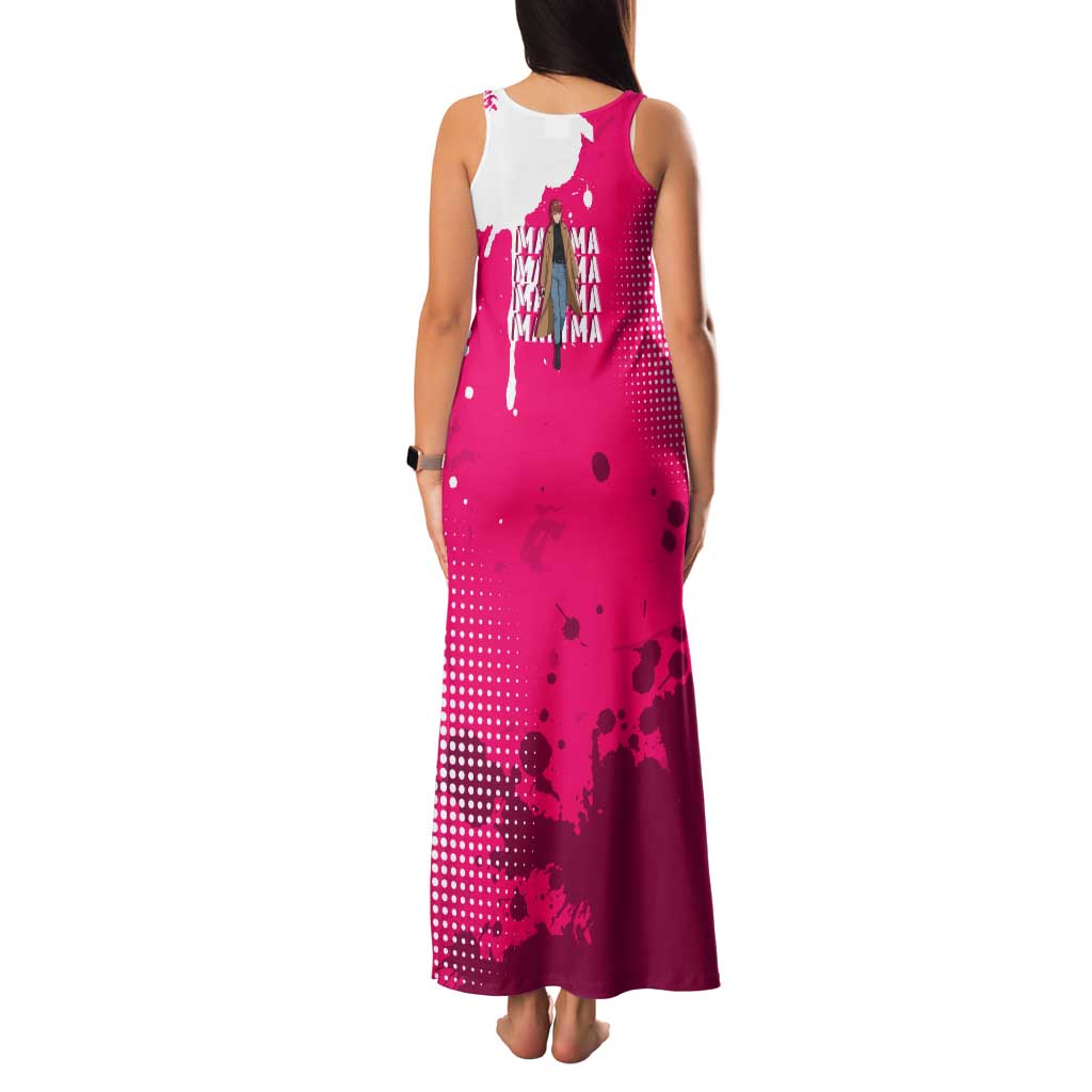 Makima Chainsaw Man Street Style Tank Maxi Dress Bold Anime Grunge Aesthetic in Hot Pink