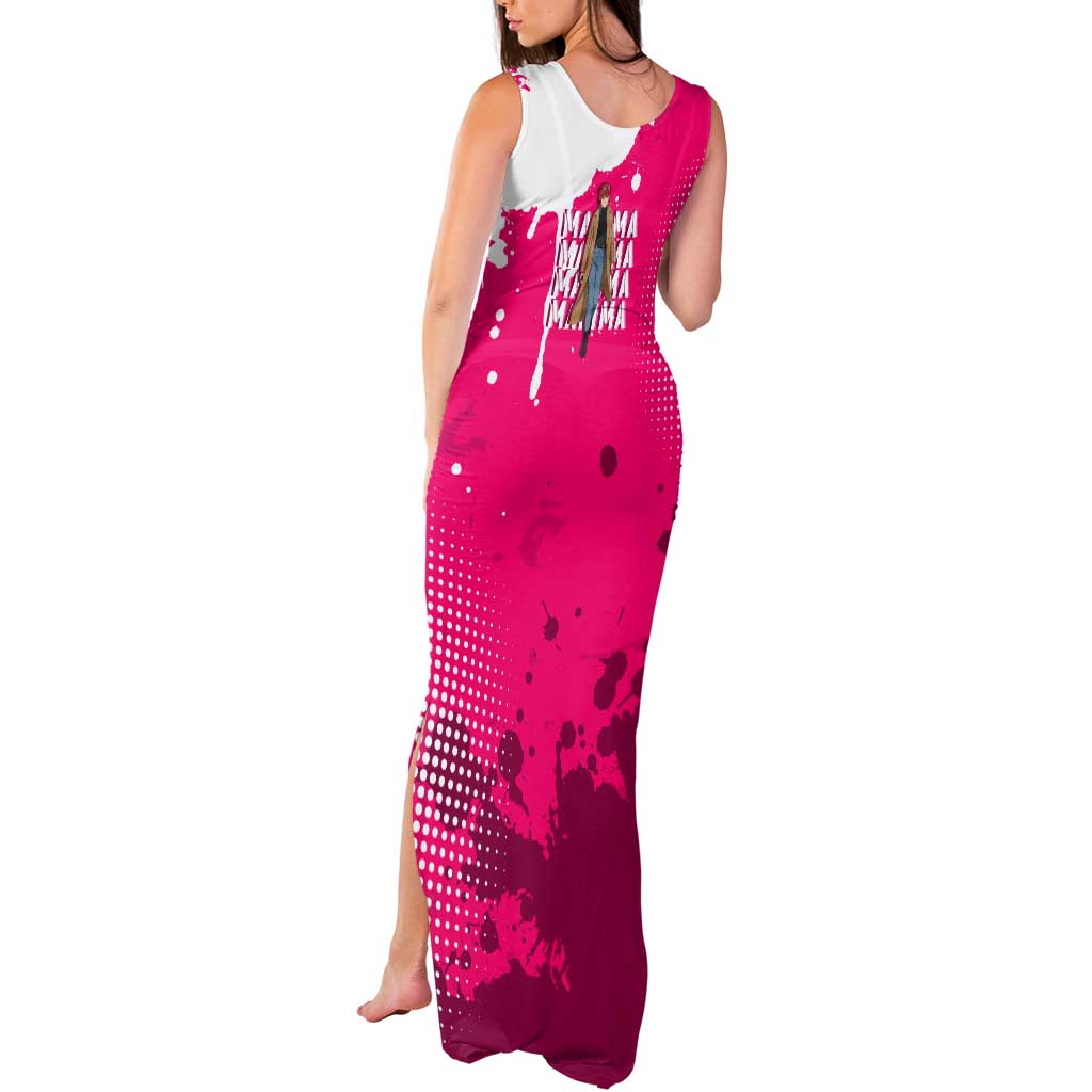 Makima Chainsaw Man Street Style Tank Maxi Dress Bold Anime Grunge Aesthetic in Hot Pink